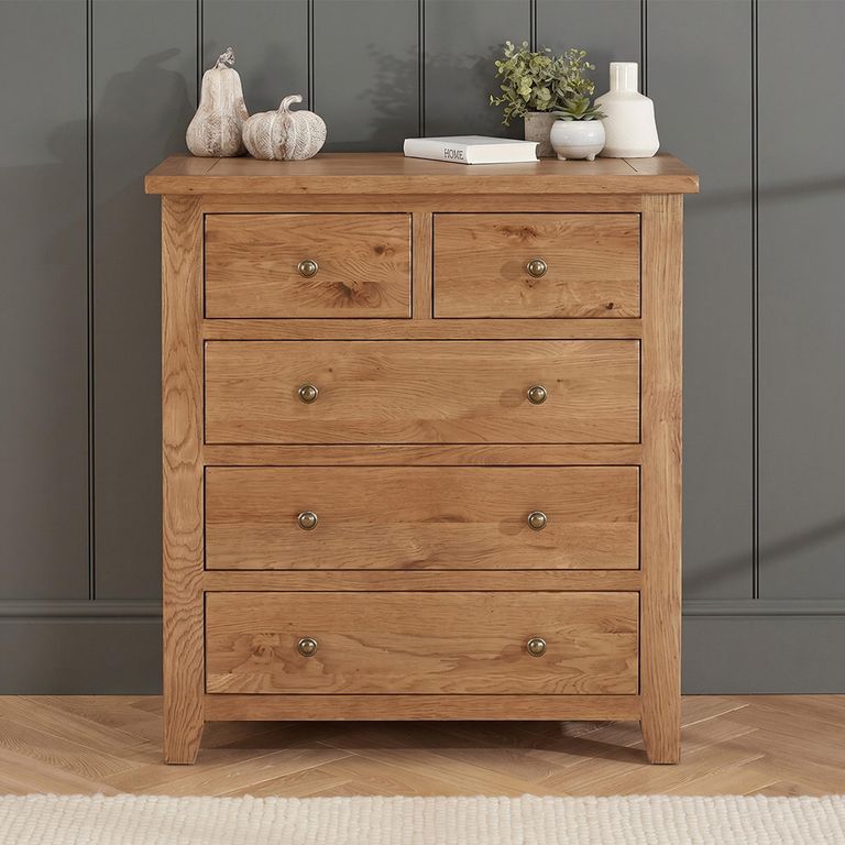 Appleby Chest - 2+3 Drawer - Wide - Petite Oak