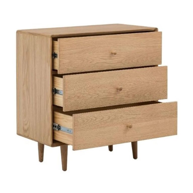 Jenson Oak Chest - 3 Drawer - Small
