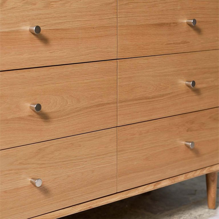 Jenson Oak Chest - 6 Drawer - Wide