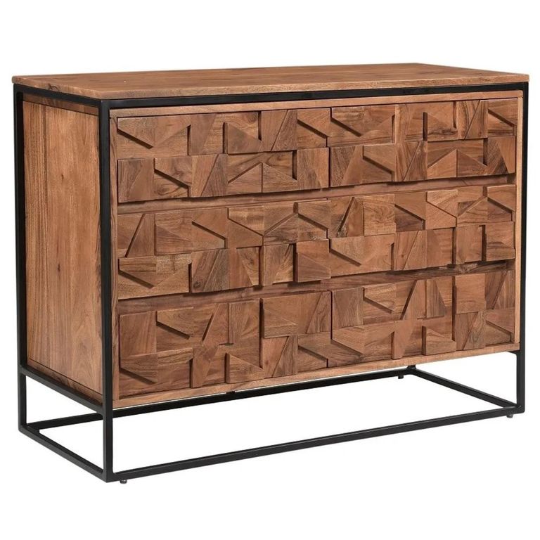 Axis Acacia Wood Chest - 6 Drawer - Midi - Geometric