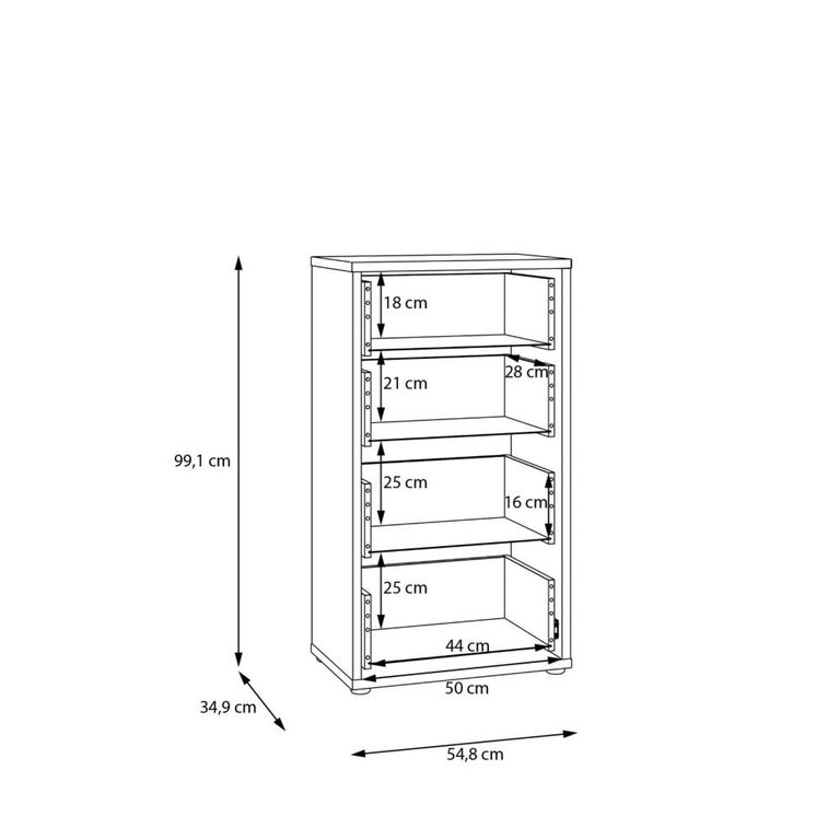 Alice Springs Chest - 4 Drawer - Tall - Light Grey