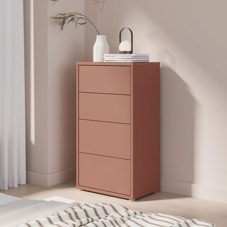 Alice Springs Chest - 4 Drawer - Tall - Terracotta