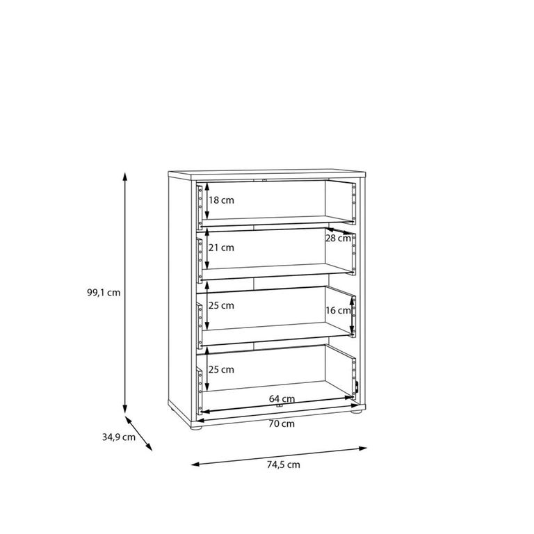 Alice Springs Chest - 4 Drawer - Wide - Light Grey