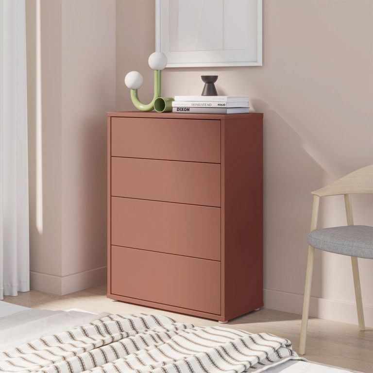 Alice Springs Chest - 4 Drawer - Wide - Terracotta