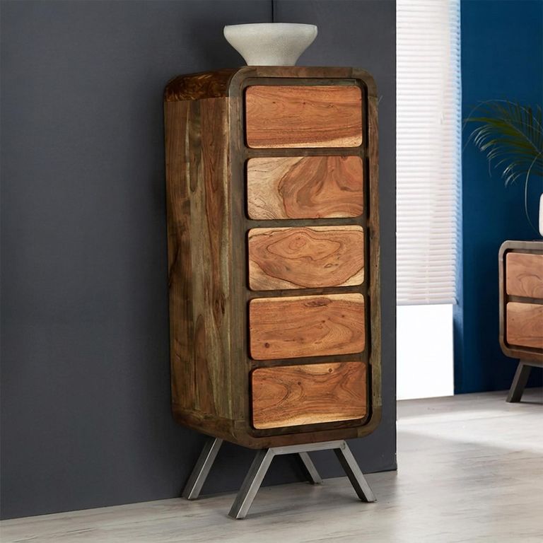 Aspen Chest - 5 Drawer - Tall - Industrial - Reclaimed Wood