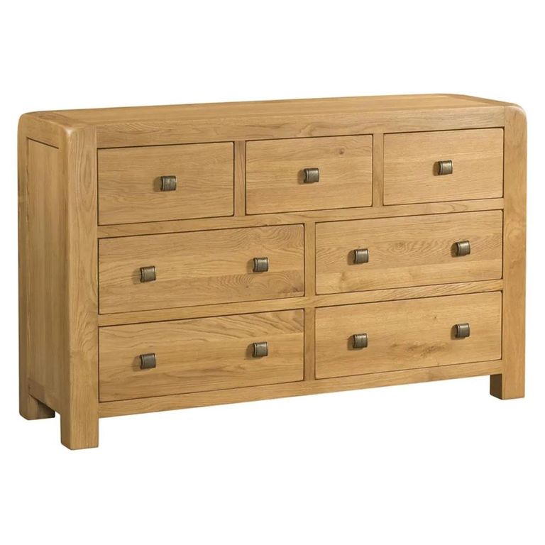 Clearance - Curve Chest - 3+4 Drawer - Oak - FSS17241