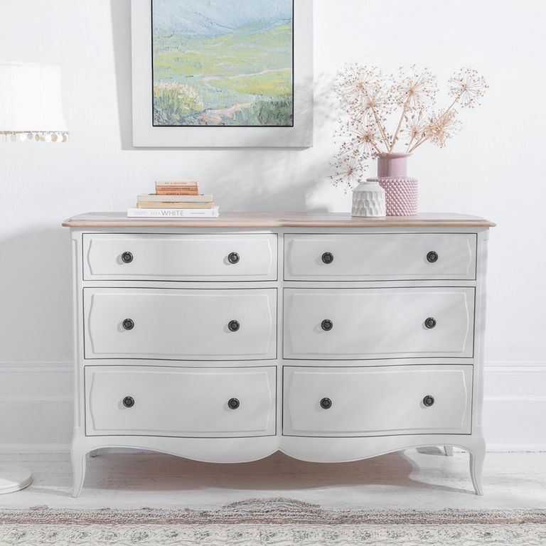 Amelie Chest - 6 Drawer - Wide - White