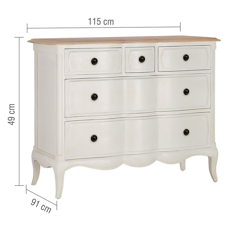 Amelie Chest - 5 Drawer - White