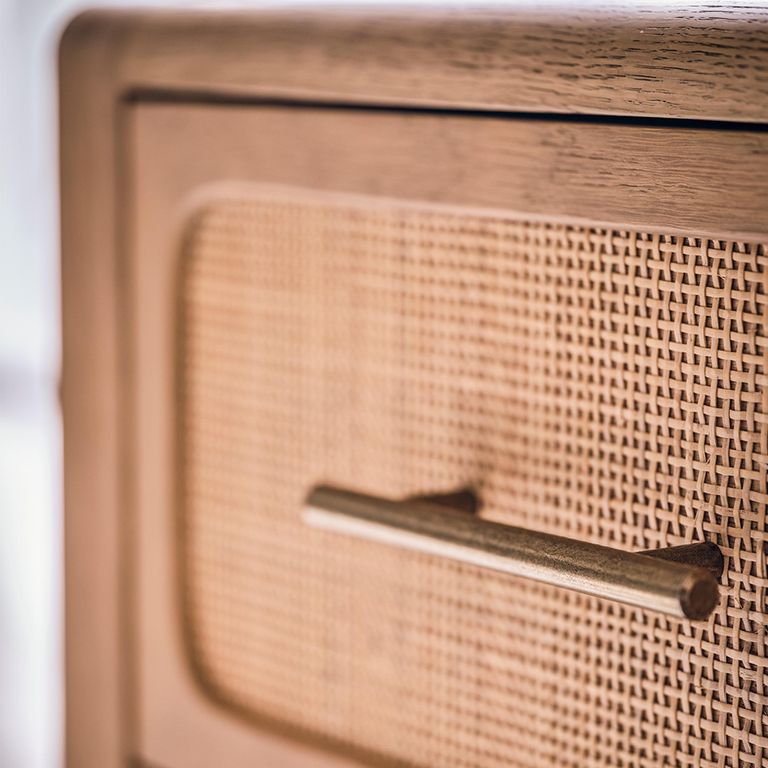 Casera Chest - 3+2 Drawer - Natural Rattan and American Oak