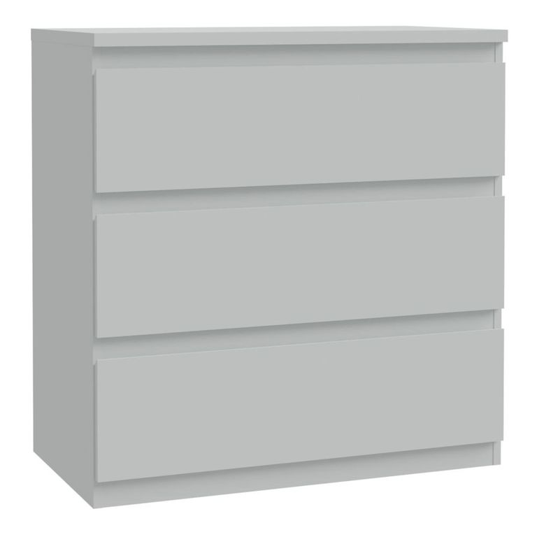 Edmore Chest - 3 Drawer - Wide - Light Grey