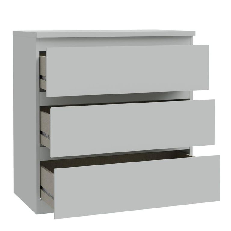 Edmore Chest - 3 Drawer - Wide - Light Grey