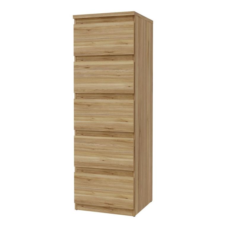 Edmore Chest - 5 Drawer - Tall - Light Oak