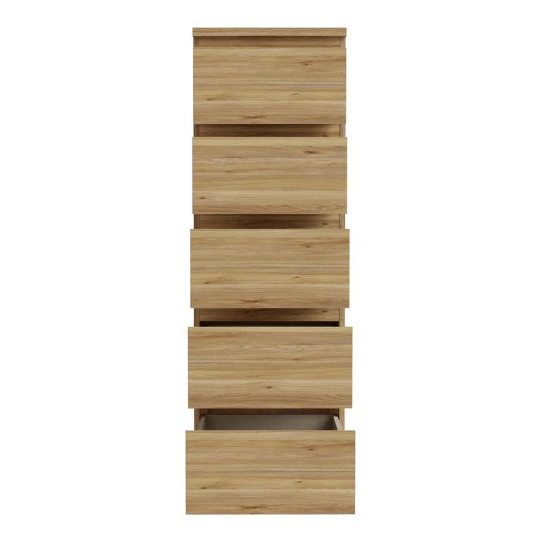 Edmore Chest - 5 Drawer - Tall - Light Oak