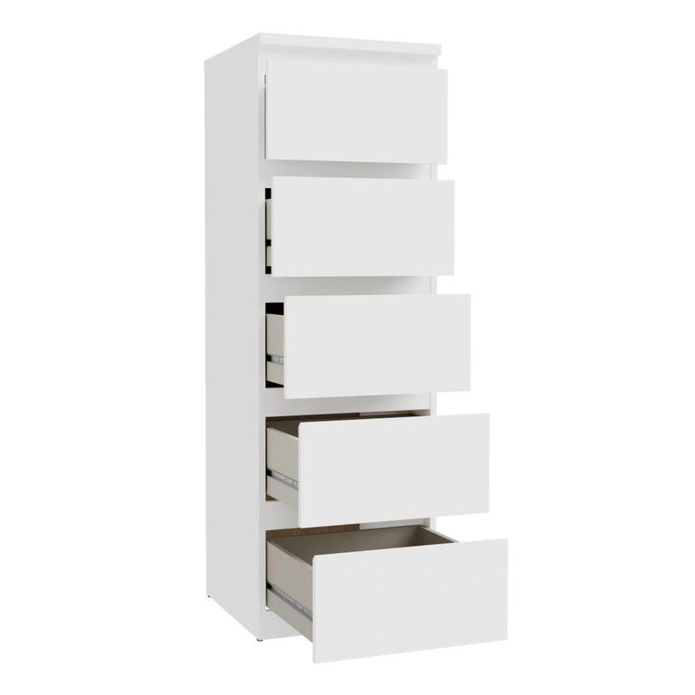Edmore Chest - 5 Drawer - Tall - White