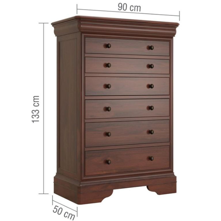 Antoinette Tall Chest - 6 Drawer - Cherrywood
