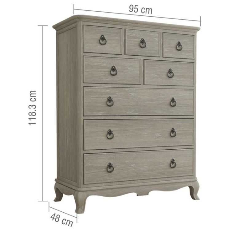 Camille Chest - 8 Drawer - Grey Oak