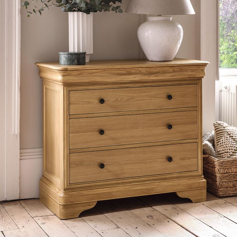 Bordeaux Chest - 3 Drawer - Natural - Oak