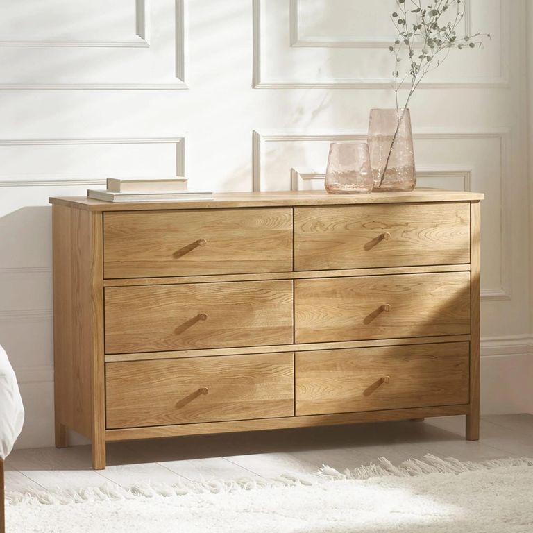 Coxmoor Chest - 6 Drawer - Wide - Natural - Oak