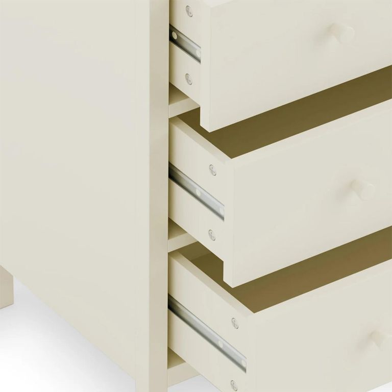 Coxmoor Chest - 6 Drawer - Wide - Ivory Painted - Oak Top