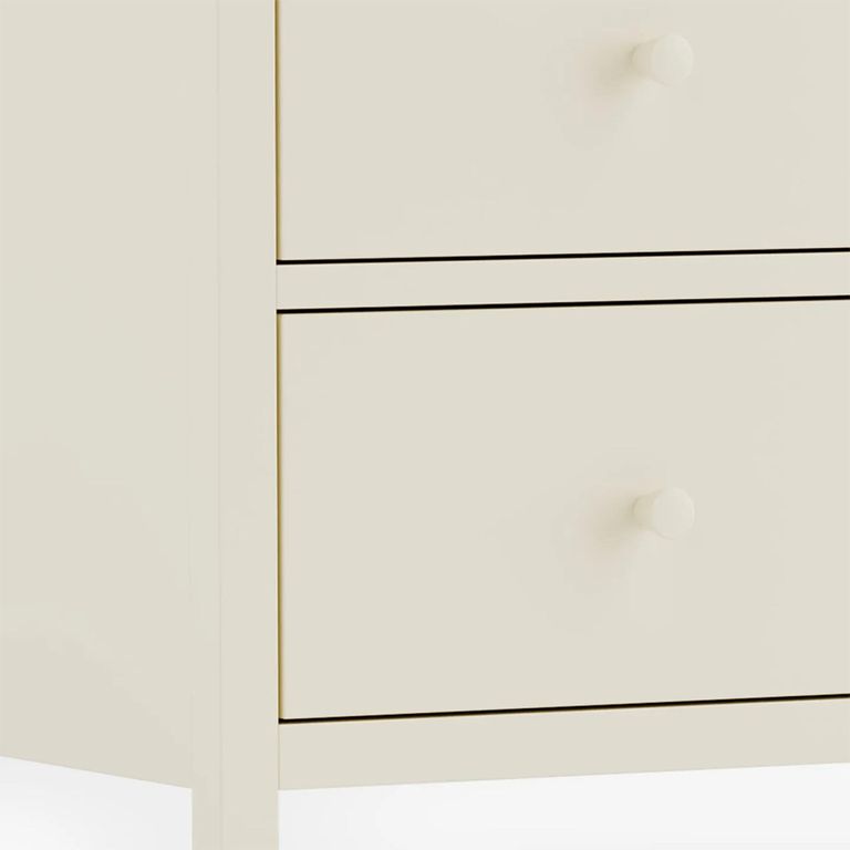 Coxmoor Chest - 6 Drawer - Wide - Ivory Painted - Oak Top