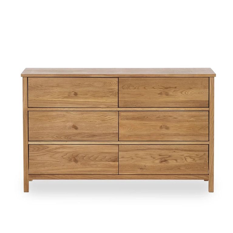 Coxmoor Chest - 6 Drawer - Wide - Natural - Oak