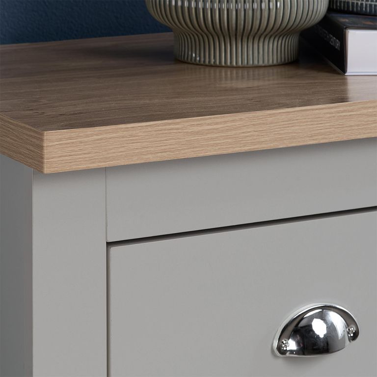 Highgate Chest - Wide - 6 Drawer - Grey Painted