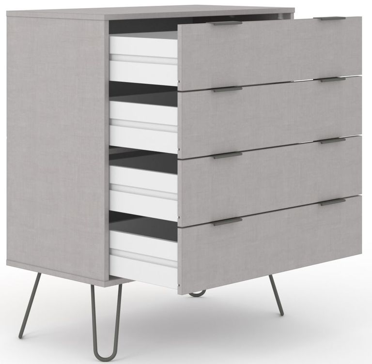 Augusta Grey 4 Drawer Chest with Hairpin Legs