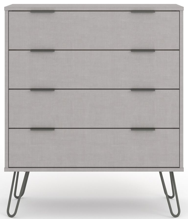 Augusta Grey 4 Drawer Chest with Hairpin Legs