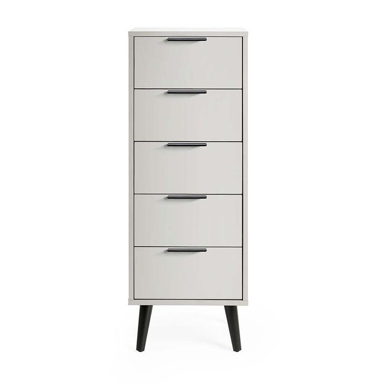 Alba Grey Narrow Chest - 5 Drawer