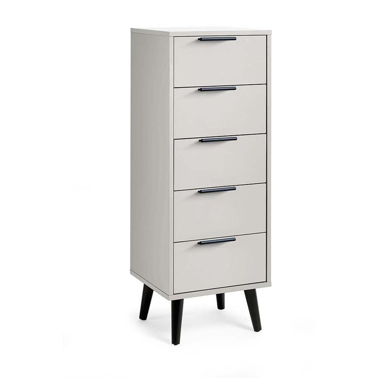 Alba Grey Narrow Chest - 5 Drawer