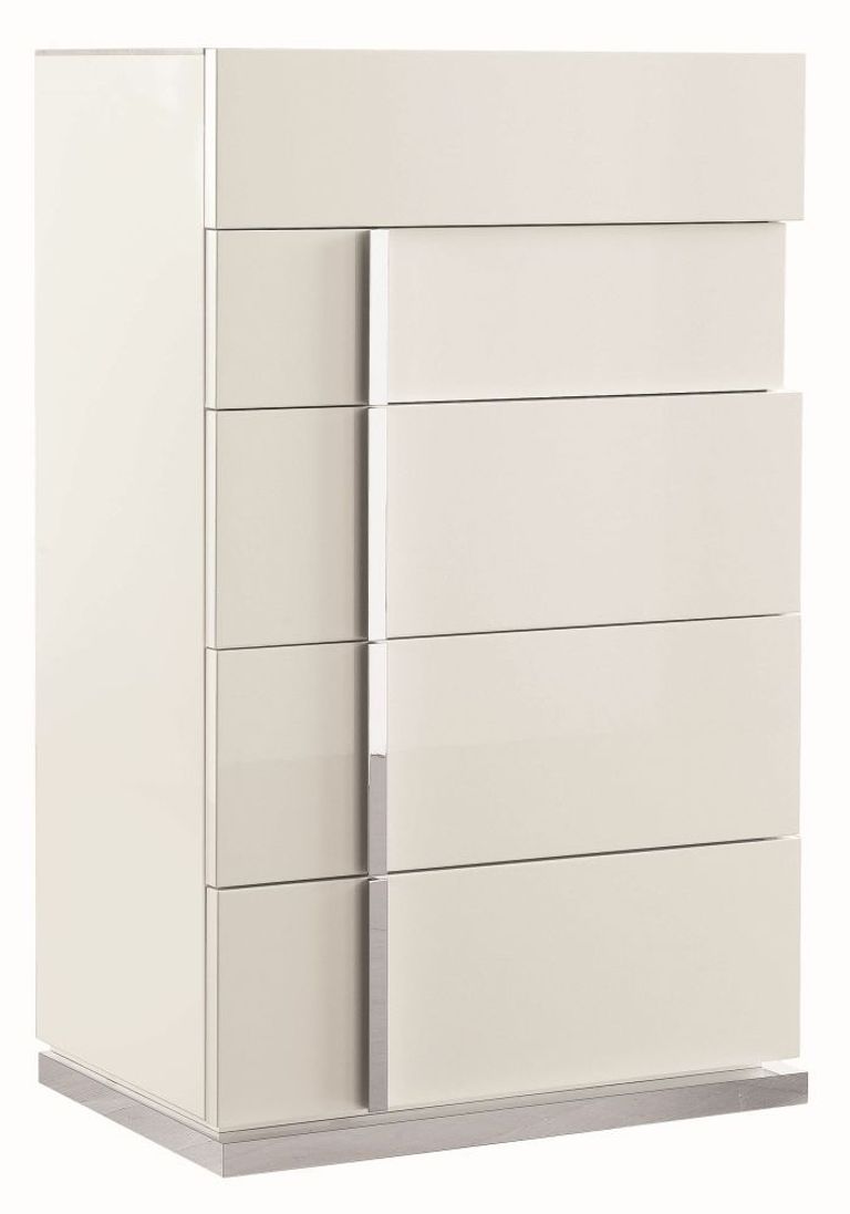 Canova Chest - 5 Drawer - White Gloss