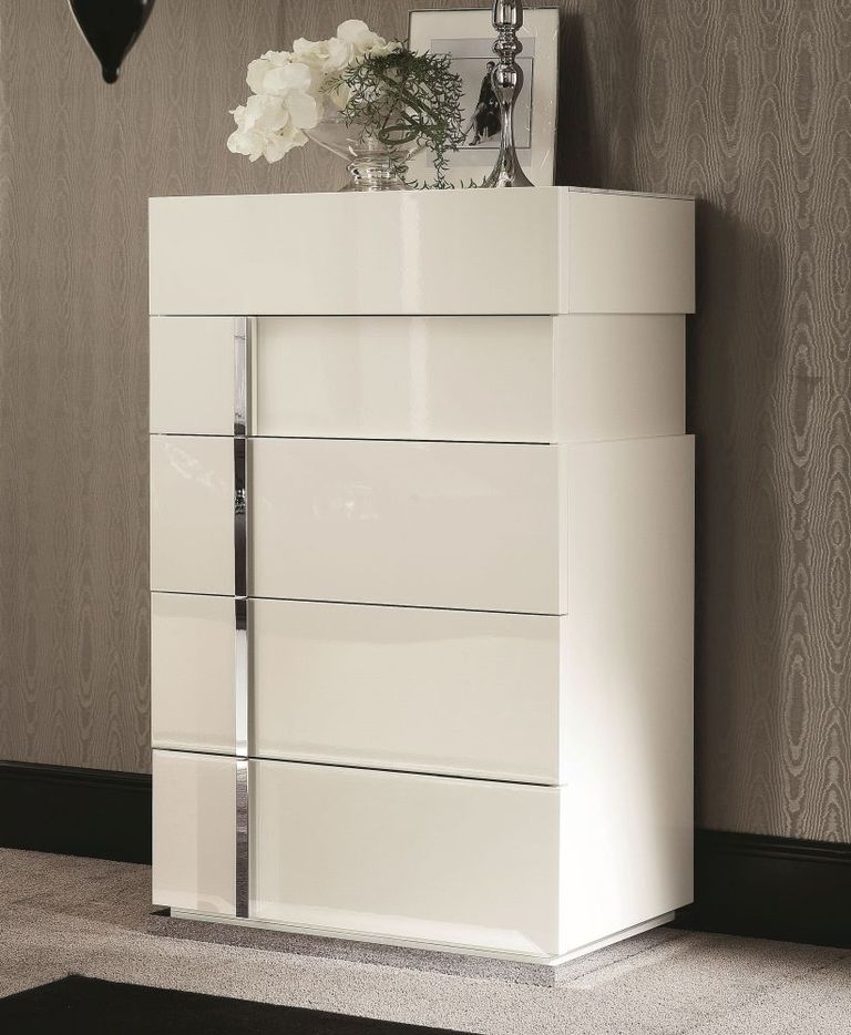 Canova Chest - 5 Drawer - White Gloss