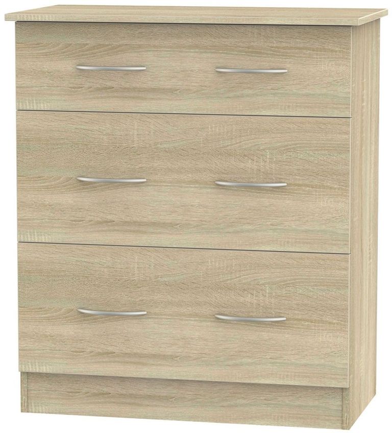 Avon Oak Effect 3 Drawer Deep Chest