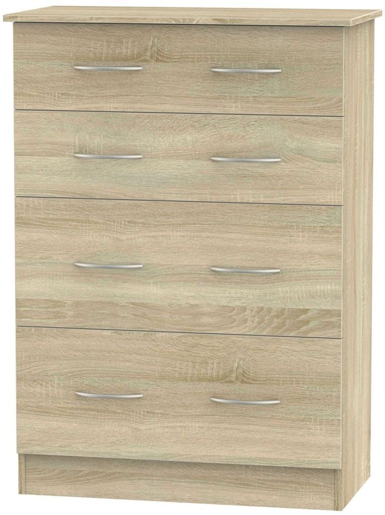 Avon Oak Effect 4 Drawer Deep Chest