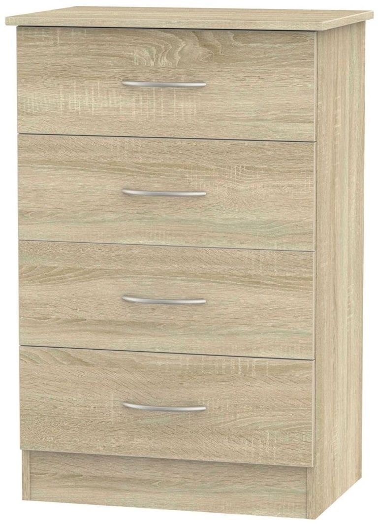 Avon Oak Effect 4 Drawer Midi Chest