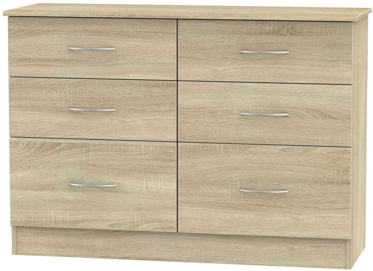 Avon Oak Effect 6 Drawer Midi Chest