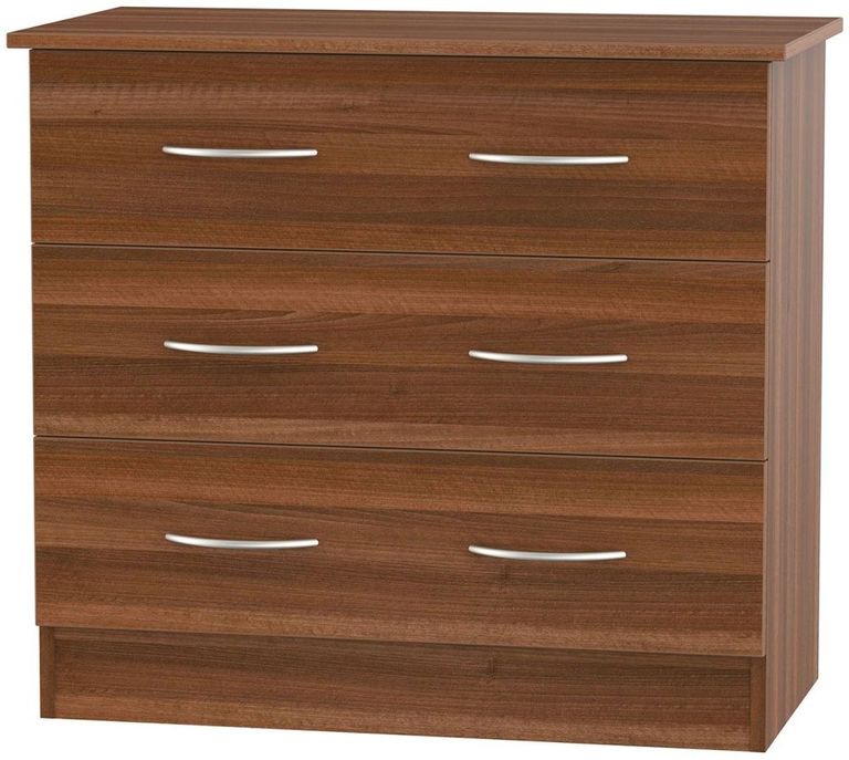 Avon Walnut Effect 3 Drawer Small Chest