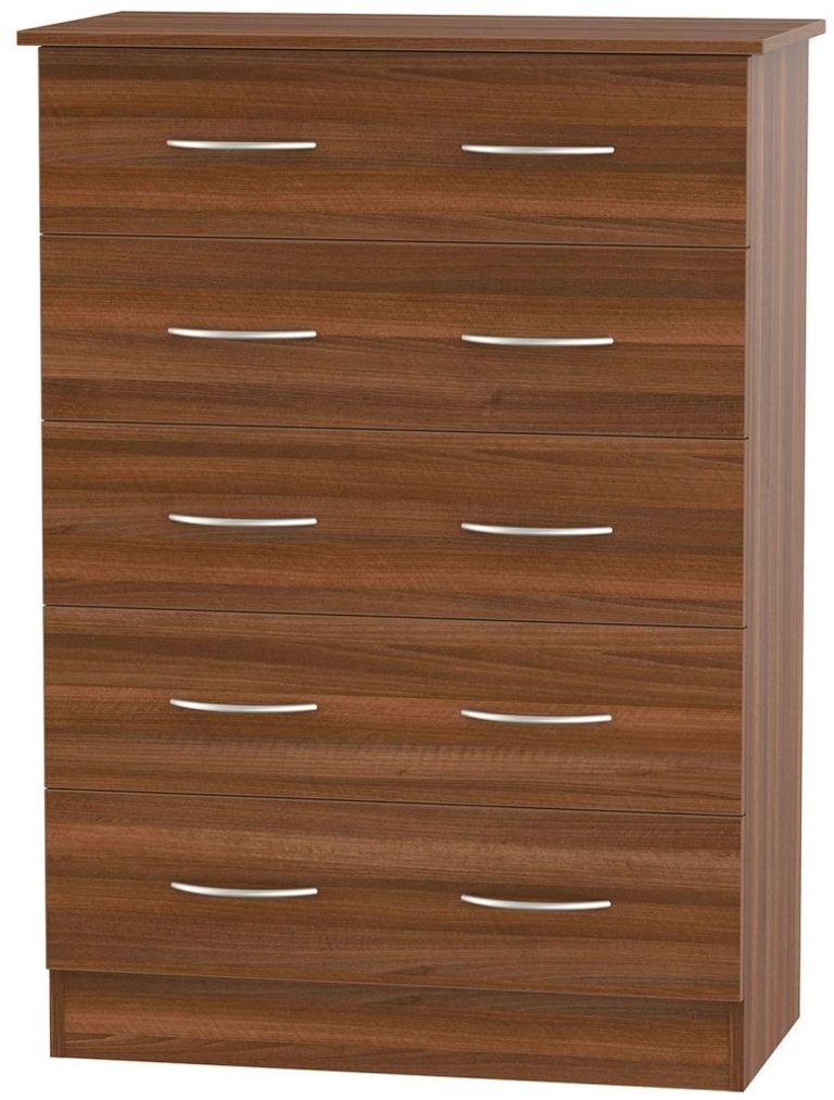 Avon Walnut Effect 5 Drawer Chest