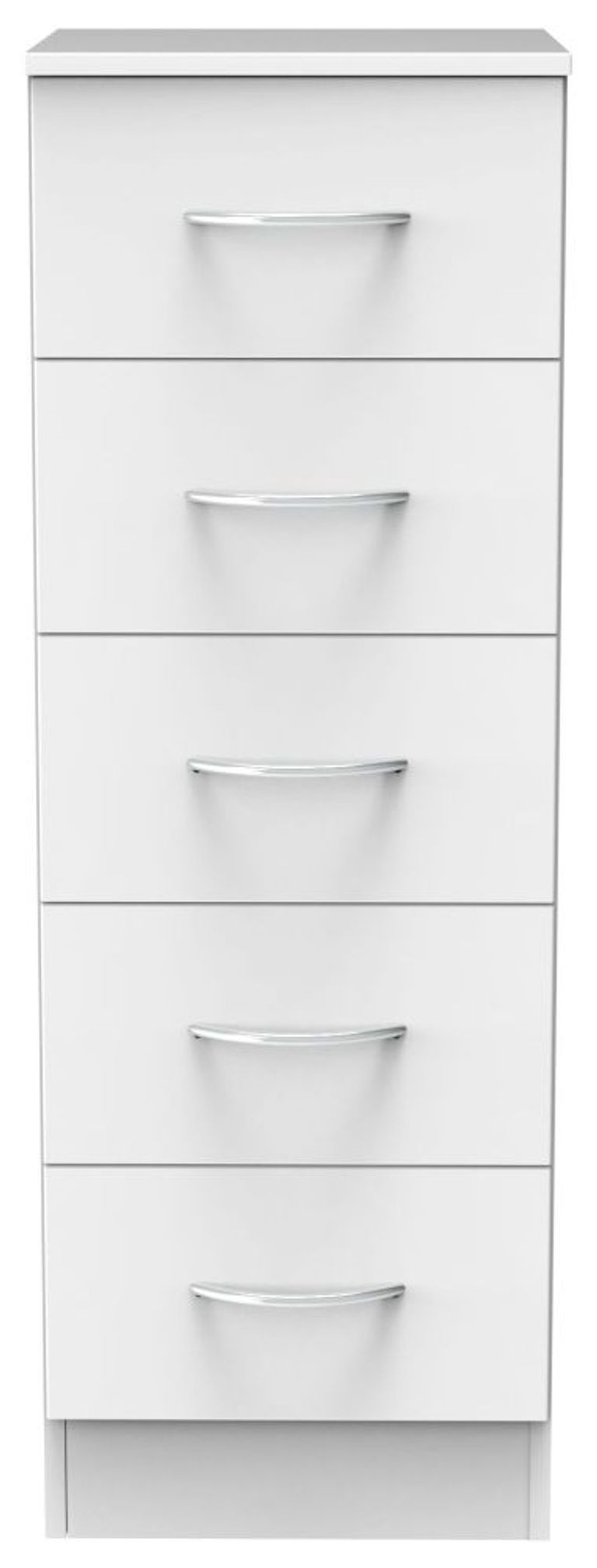Avon White 5 Drawer Narrow Chest