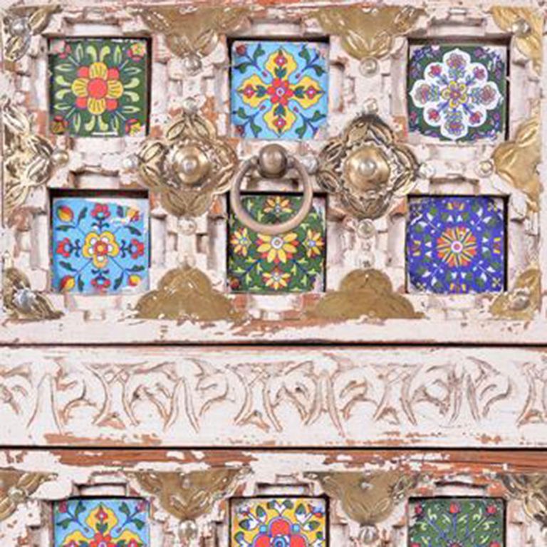 Awendaw Chest - 2+2 Drawer - Mango Wood - White Washed