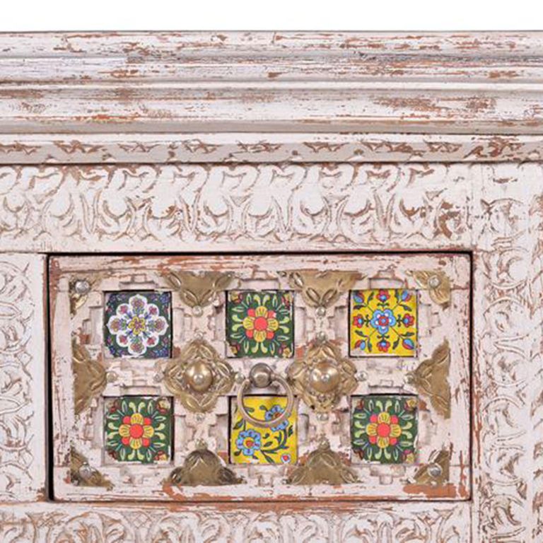 Awendaw Chest - 2+2 Drawer - Mango Wood - White Washed