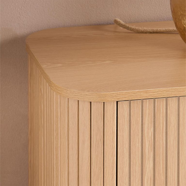 Axel Curved Wide Chest - 6 Drawer - Oak Fluted