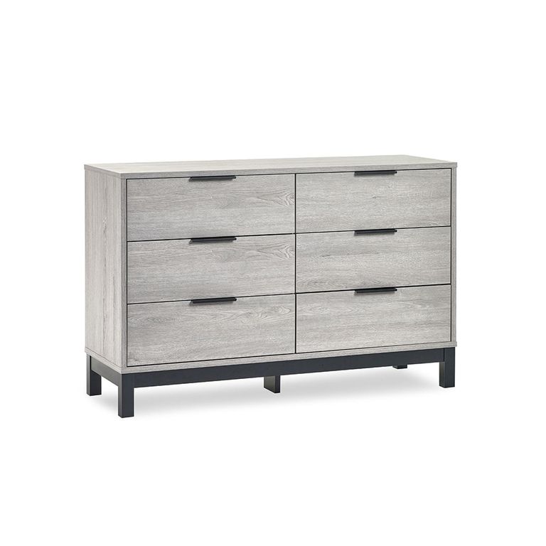 Bali Grey Oak Chest of Drawers - 6 Drawer - Wide