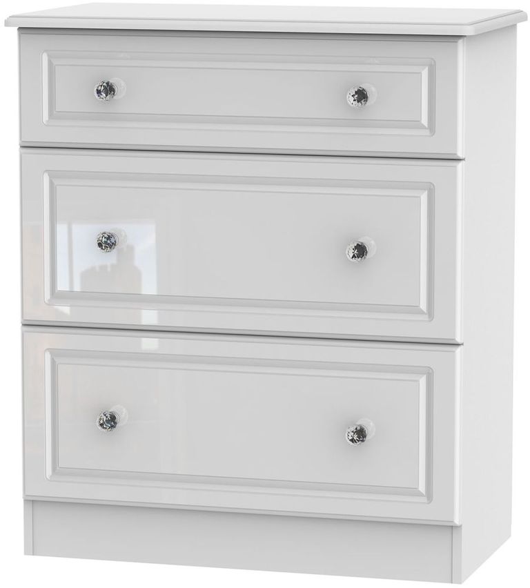 Balmoral White Gloss 3 Drawer Deep Chest