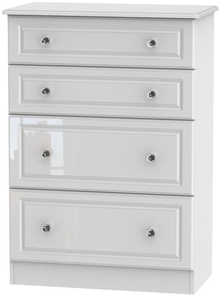 Balmoral White Gloss 4 Drawer Deep Chest