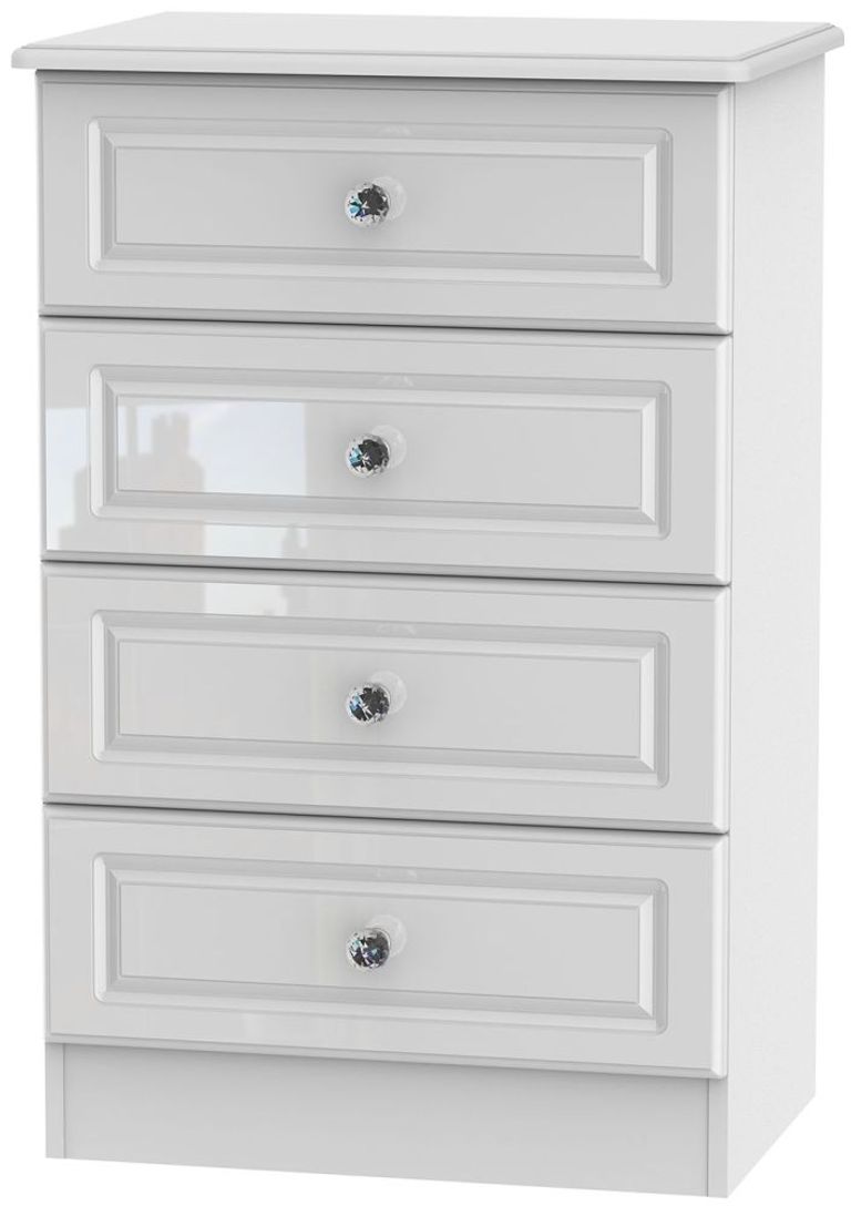 Balmoral White Gloss 4 Drawer Midi Chest