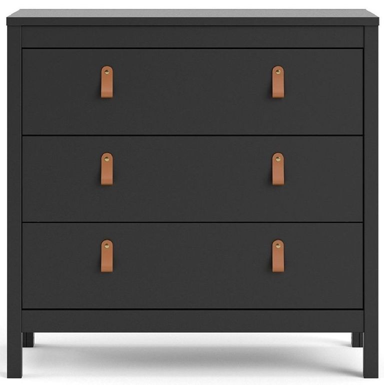 Barcelona Black 3 Drawer Small Chest