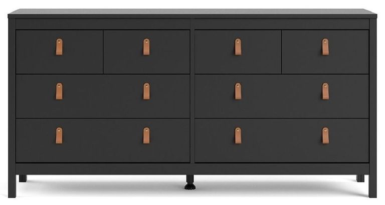 Barcelona Black 8 Drawer Wide Dresser