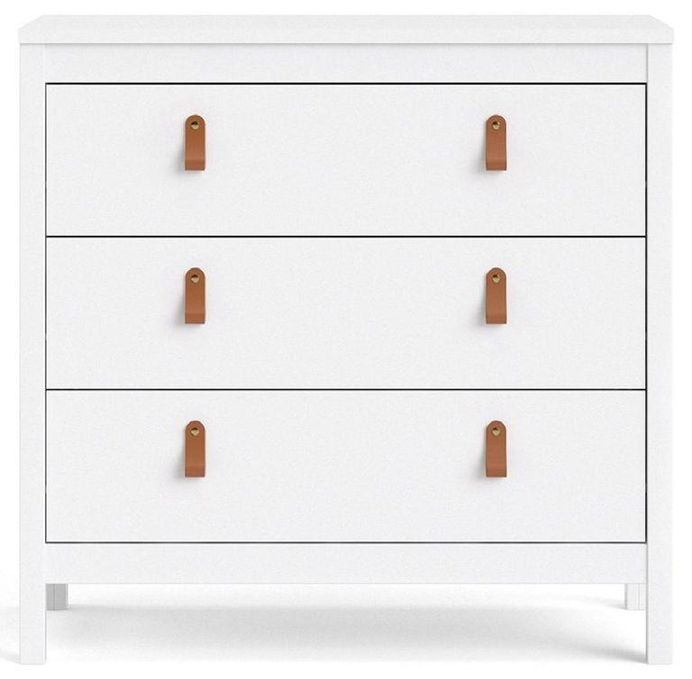 Barcelona White 3 Drawer Small Chest