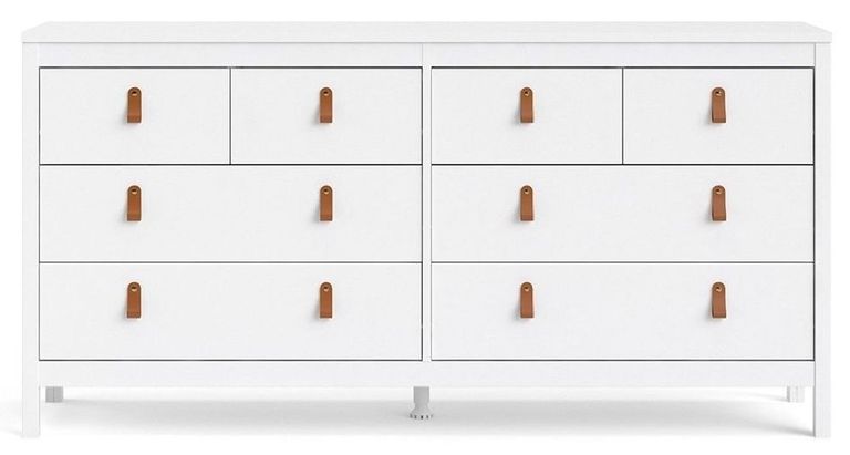 Barcelona White 8 Drawer Wide Dresser
